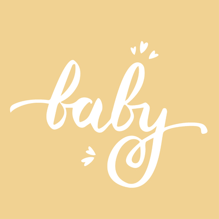 Baby vector handwritten poster. Vector ink lettering style illustration.のイラスト素材