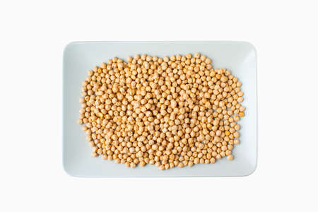 Garbanzo beans traditional Near Easten food. Chickpeas in a handmade ceramic bowl on grey...
