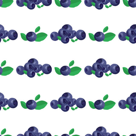 Fresh blueberry vector seamless pattern. Simple forest background.のイラスト素材