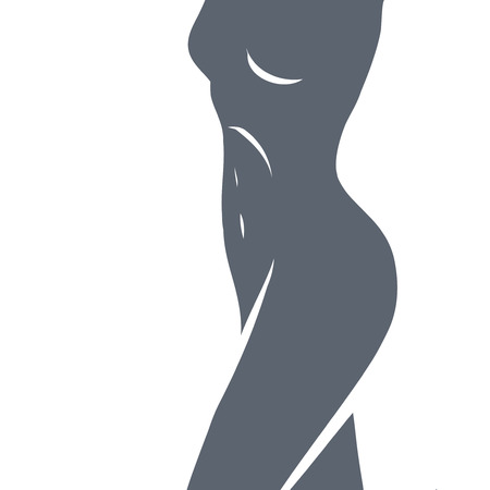 Shape of elegant slim girl. Slender body  is suitable for  weight loss, spa salon or a healthy lifestyle.のイラスト素材