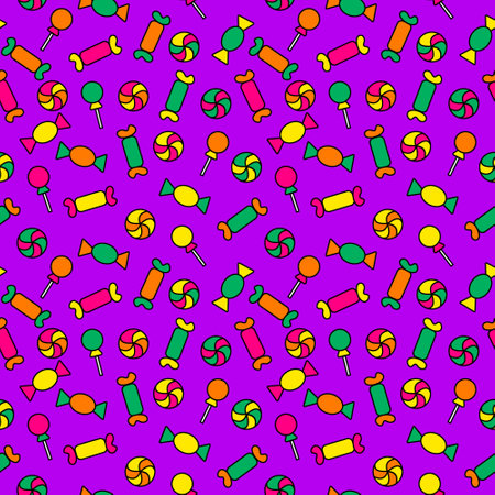 Halloween cartoon candy seamless pattern.のイラスト素材
