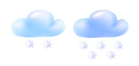 3d Vector snow Cloud.のイラスト素材