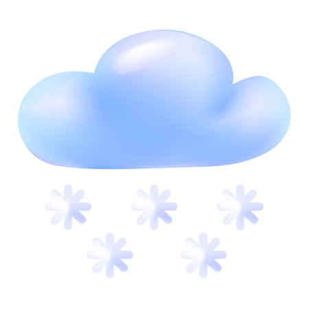3d Vector snow Cloud.のイラスト素材