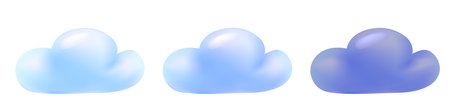3d Vector cartoon Cloudsのイラスト素材