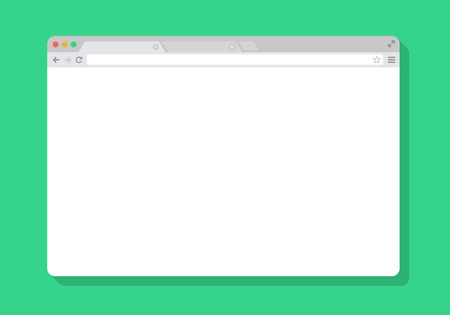 web Simple Browser window white, green background, flatのイラスト素材