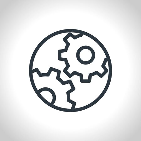 Vector Cog Settings Icon Symbol. Flat, vector.のイラスト素材