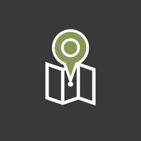 map pin icon. flat design, vector. dark gray backgroundのイラスト素材