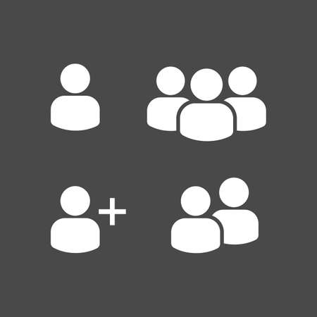 User Profile Group Set Icon Symbol. Vectorのイラスト素材