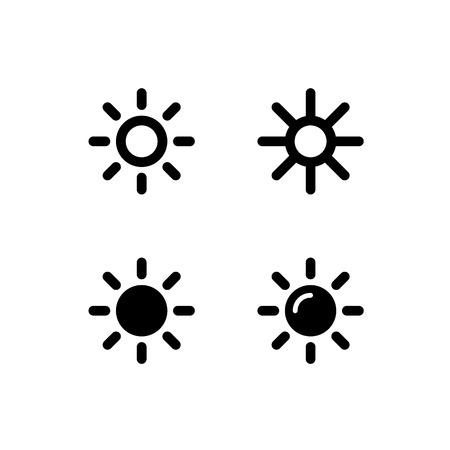 Sun icons collection. Vector illustration. Line style.のイラスト素材