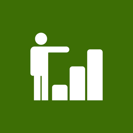 Growing business man graph icon.Vector illustration. Flat style designのイラスト素材