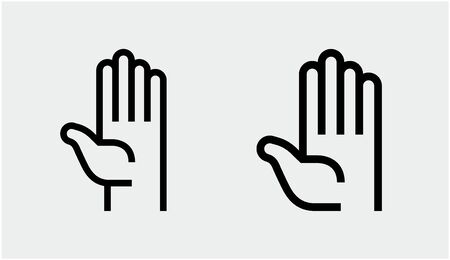 hand stop sign icon. vector set stop symbols.のイラスト素材