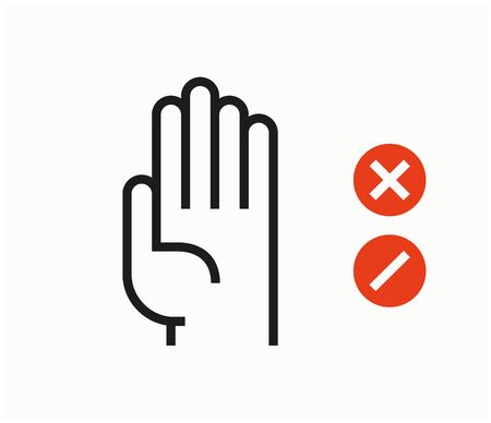 hand stop sign icon. vector set stop symbols.のイラスト素材