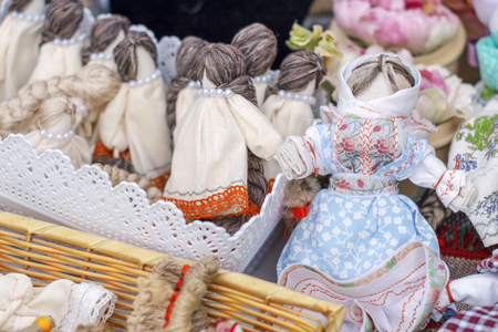 handmade folk dolls.の写真素材