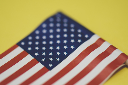 Flag of the United States of America paper. macro.の写真素材