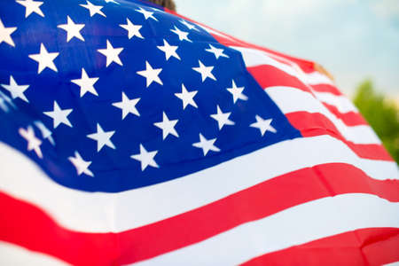 Veterans Day Flag Of The United States Of America. American flag flying.の写真素材