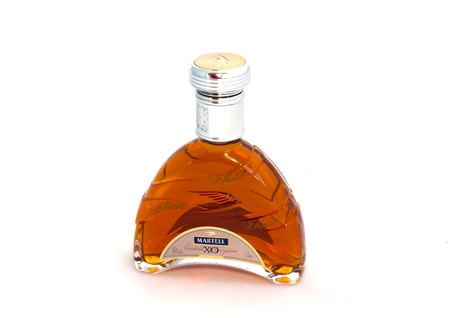 Mini bottle of alcohol on white background. Finlandのeditorial素材
