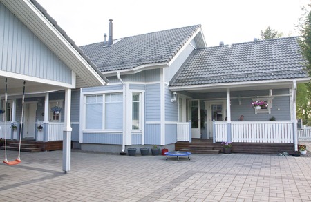 A house with a gardenのeditorial素材