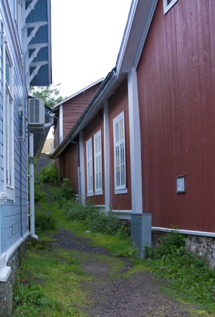 Naantali, Finland - 06 July , 2015: Cloudy summer day on the historic quarter of Naantaliのeditorial素材