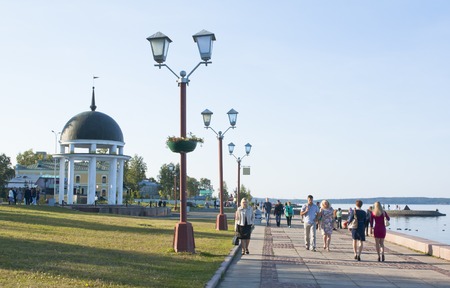 Embankment of lake Onega in Petrozavodsk city, Russiaのeditorial素材