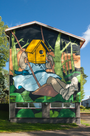 KOUVOLA, FINLAND - SEPTEMBER 25, 2018: Building Kulttis of Kymenlaakso College.のeditorial素材