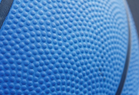Blue basketball texture with lines, macro close-up.の写真素材