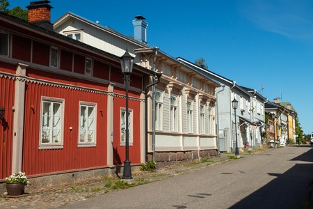 Naantali, Finland - 28 June, 2019: Sunny summer day on the historic quarter of Naantaliのeditorial素材