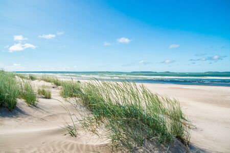 Beautiful sandy beach Yyteri at summer, in Pori, Finlandの写真素材
