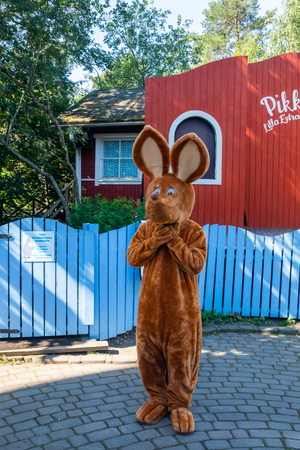 Naantali, Finland - 28 June, 2019: Sniff in park Moominworld at sunny summer day.のeditorial素材