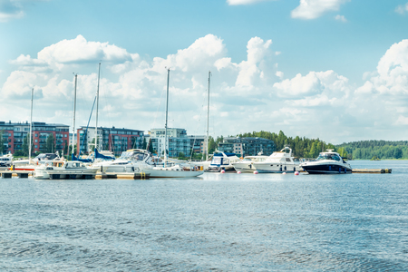 Lappeenranta, Finland - June 20, 2019: Lappeenranta port with yachts and boats on a sunny summer dayのeditorial素材