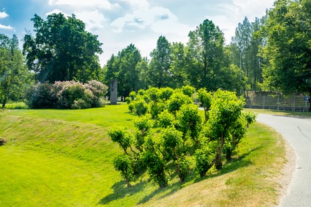 Lappeenranta, Finland - June 20, 2019: Park on the Saimaa Canal at summer.のeditorial素材