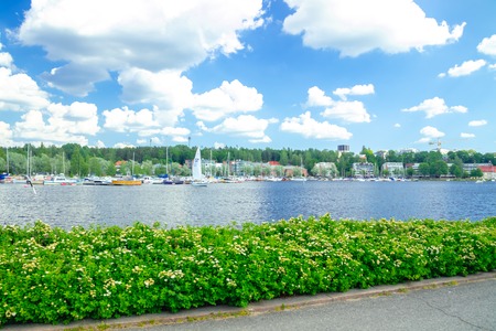 Lappeenranta, Finland - June 20, 2019: Lappeenranta port with yachts and boats on a sunny summer dayのeditorial素材