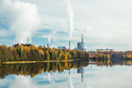 Kouvola, Finland - 9 October 2019: Upm factory in Kuusankoski.のeditorial素材