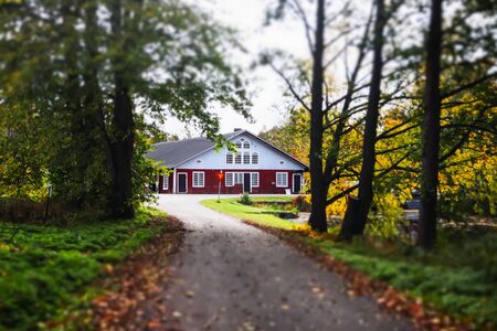 Autumnal view of old village Ruotsinpyhtaa, Finland.の写真素材