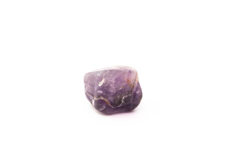 Beautiful mineral amethyst isolated on white backgroundの写真素材