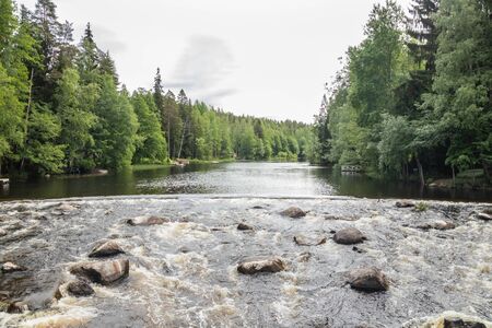 Dam on the river Jokelanjoki, Kouvola, Finlandの写真素材