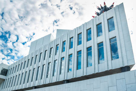 Helsinki, Finland - June 12, 2019: Toolo bay in the City Park in Helsinki, Finlandia Hall congress and event venueのeditorial素材