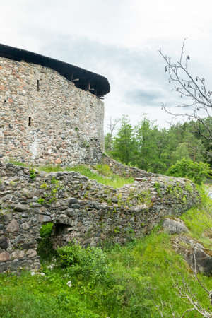 Medieval Raseborg castle on a rock in Finland at summerのeditorial素材