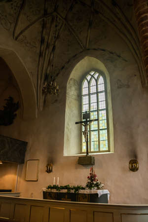 Porvoo, Finland - 2 October 2019: Interior of Porvoo Cathedralのeditorial素材