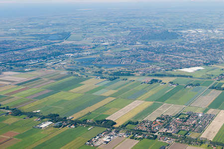 Aerial view from plane to Holland. Flight from Helsinki to Amsterdam.の写真素材