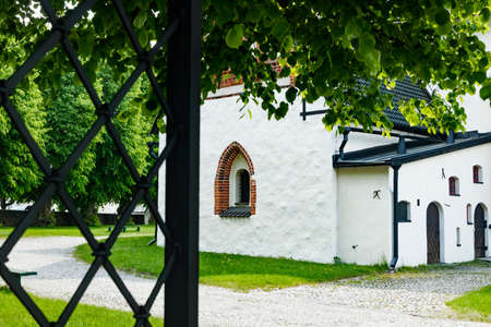 View of old Porvoo, Finland. Entrance of Porvoo Cathedral.