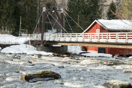 Dam and threshold on the river Jokelanjoki, Kouvola, Finland