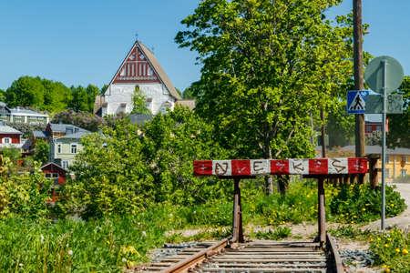 Porvoo, Finland - 3 June 2020: Beautiful panoramic view of Porvoo Cathedral and old town of Porvooのeditorial素材
