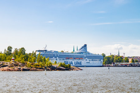 Helsinki, Finland - 12 June 2022: The ferry Silja Line in port of Helsinki.のeditorial素材