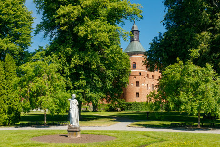 View of royal Gripsholms castle in Mariefred, Swedenの写真素材