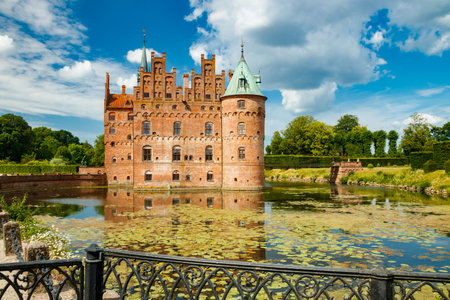 Egeskov castle on Funen island in Denmarkの写真素材