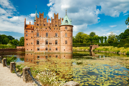 Egeskov castle on Funen island in Denmarkの写真素材
