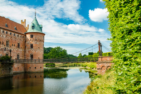 Egeskov castle on Funen island in Denmarkの写真素材