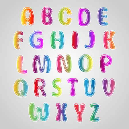 Multicolored Font, set of colorful letters. Alphabet for your Designのイラスト素材