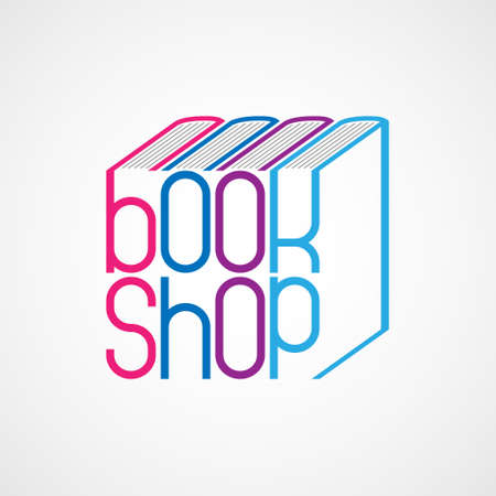 Book shop emblem for bookstore.のイラスト素材