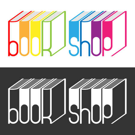 Book shop emblem for bookstore.のイラスト素材